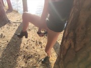 Hot teen girl Masturbates in public and makes massive squirt outdoor 4K 11/16