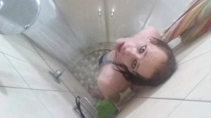 Femboy After swim shower fun Deep throat and dildo riding