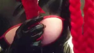 Rubberdoll cumming to Master's orders while he's at work