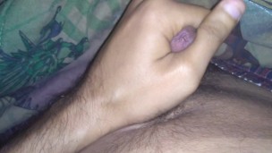 Stroking my dick in the living room 