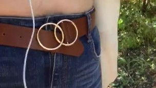 Milkymama walks showing tits in public