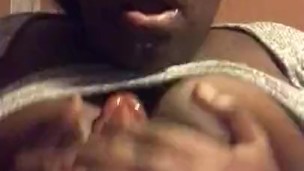 Sexy college ebony takes a well needed study break 