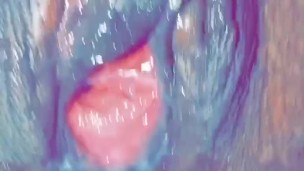 Pushing daddy’s cum out my pussy 