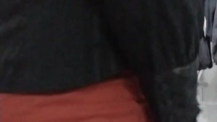 Patty crossdresser Teasing in black and red