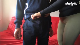 she  is shy but is touched and raises his cock