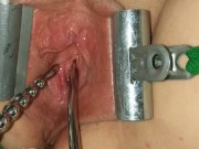 Female Urethral Sounding Orgasm Stretched & Clamped Pussy S&M Medical Play 12/16