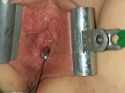 Female Urethral Sounding Orgasm Stretched & Clamped Pussy S&M Medical Play 13/16