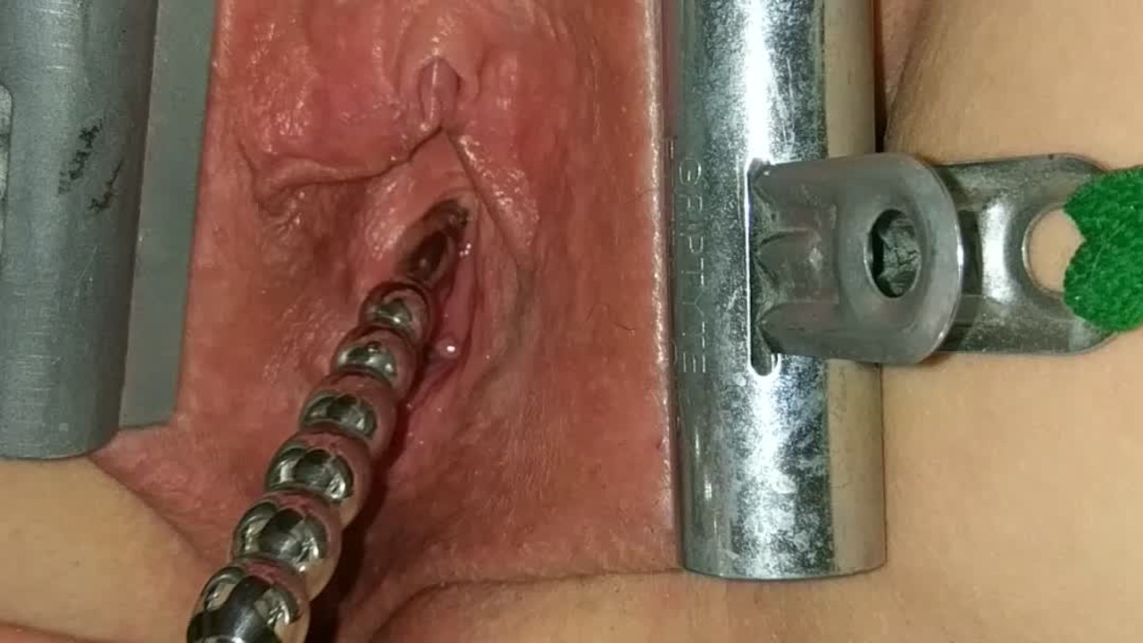 Female Urethral Sounding Orgasm Stretched And Clamped Pussy