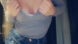 Cute teen showing off