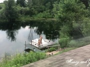 Couple Making a Blowjob Video Outdoor Full Nude 9/16