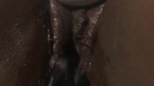 Tight fat pussy cums so hard toy slid out
