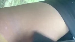 Outdoor public pussy play ass on the ground