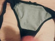 Masturbating  with wife panties