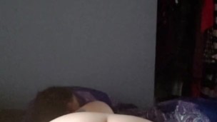 Horny Slut fucks herself with 8 inch dildo