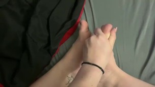 Rubbing my feet for you! 