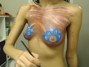 My First Time Body Paiting with Gentle Touch and Romantic Music 10/16