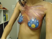 My First Time Body Paiting with Gentle Touch and Romantic Music 11/16