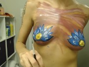 My First Time Body Paiting with Gentle Touch and Romantic Music 12/16