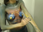 My First Time Body Paiting with Gentle Touch and Romantic Music 15/16