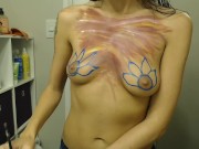 My First Time Body Paiting with Gentle Touch and Romantic Music 3/16