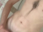 Skinny Brit cums in shower 