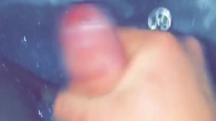 Horny teen cums in bath 