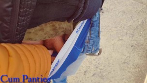 Caught on a bridge with cum in panties