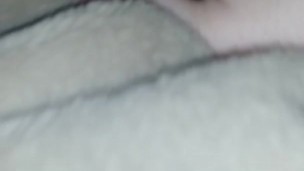 Fleece fetish girl masturbates over soft blanket 