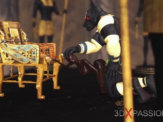Anubis the god of death fucks a young egyptian in his temple
