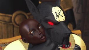 Anubis fucks a young egyptian in his temple