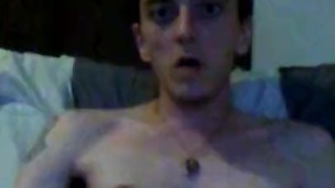Bi Twink so horny he had to jerk off, with sexy cumshot