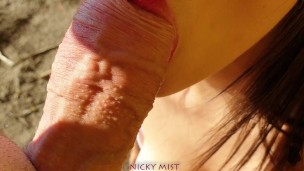 Czech teen swallow cum outdoor