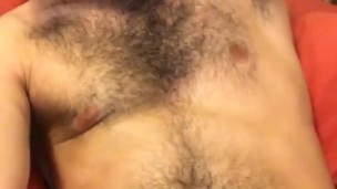 Just showing off my hairy body and hard cock