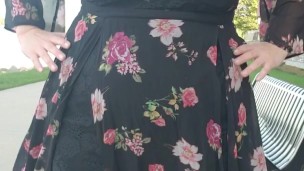 Public Titty Bounce in a Dress ;)