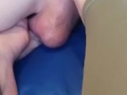 Foot fucking his ass