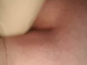 Leila fucks her creamy pussy with huge dildo