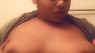 Watch me play and suck on my tits daddy