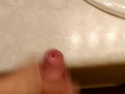 Fat young dick and a big ass load on the counter 8/16