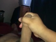 Masturbating alone while my girlfriend is in the shower 