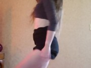 Strip to nude/dance. Skirt & crop top.  5/16