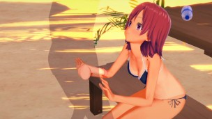 Uruka Takemoto at the Beach - We Never Learn / Bokuben - 3D Hentai