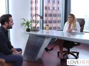 Employee footjob in corner office of boss Brooklyn Chase 2/16