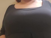 I play with my tits in the work bathroom