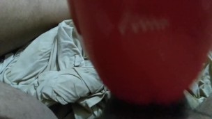 Enjoying a good suck from blowjob toy (creampied)