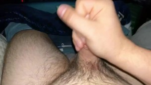Big cumshot and watching NFL Sunday football