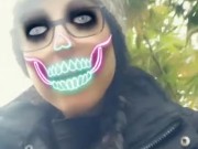 Halloween Week! Glowing Skull Desperate Piss In My Yard... barely made it! 11/16