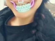 Halloween Week! Glowing Skull Desperate Piss In My Yard... barely made it! 2/16