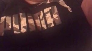 Bbw playing with wet pussy while her stepdad records it
