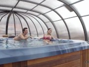 OLD4K. Angie Moon receives a lot of cum in mouth from old lover 2/16