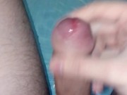 YOUNG GUY MOANS WITH PLEASURE, CUM AND PEE IN THE BATHROOM! 4/16